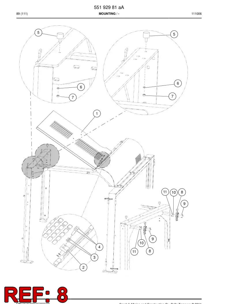 55165126 551 651 26 551-651-26 Latch - Sandvik Technical Drawing