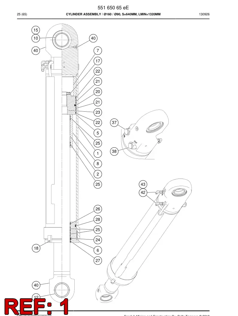 55165174e 551 651 74e Cover, Rear - Sandvik Technical Drawing