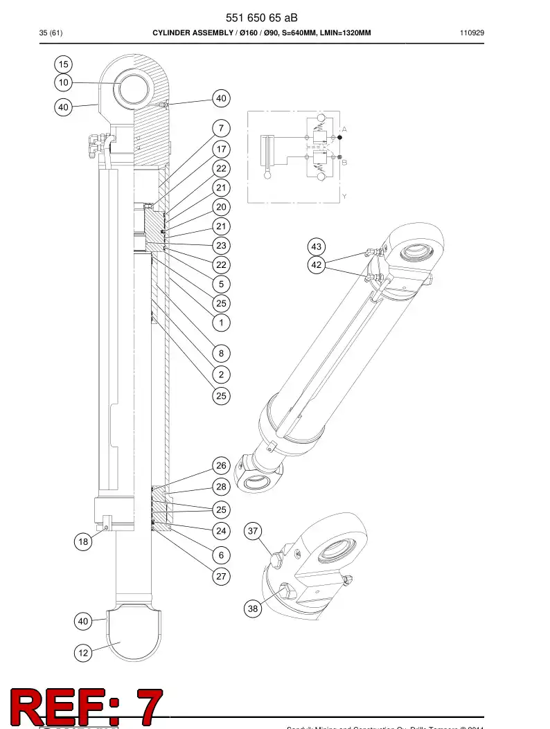 55165192a 551 651 92a Limit bushing - Sandvik Technical Drawing