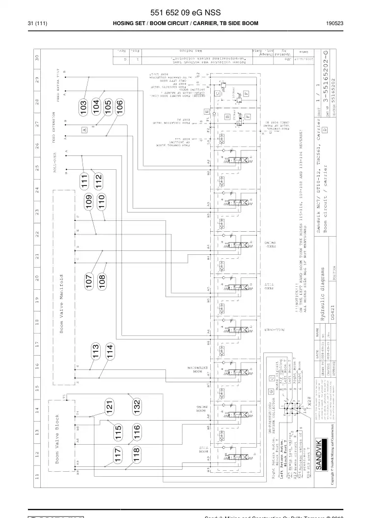 55165209e 551 652 09e Hosing Set - Sandvik Technical Drawing