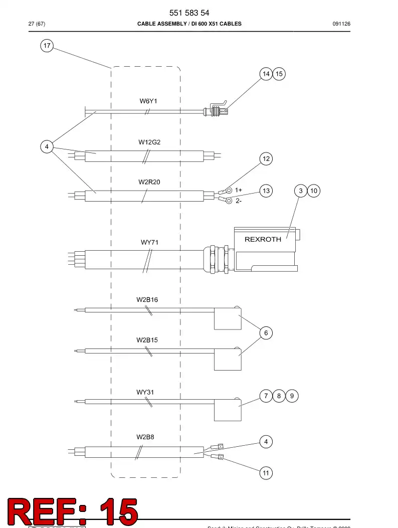 55165238 551 652 38 Connector, Female - Sandvik Technical Drawing