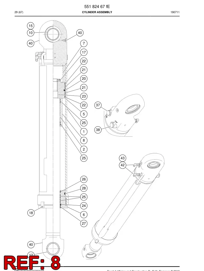 55165243e 551 652 43e Bushing - Sandvik Technical Drawing