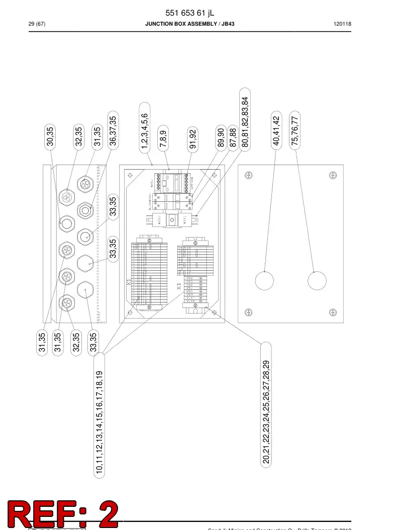 55165261 551 652 61 Enclosure, Stainless Steel - Sandvik Technical Drawing