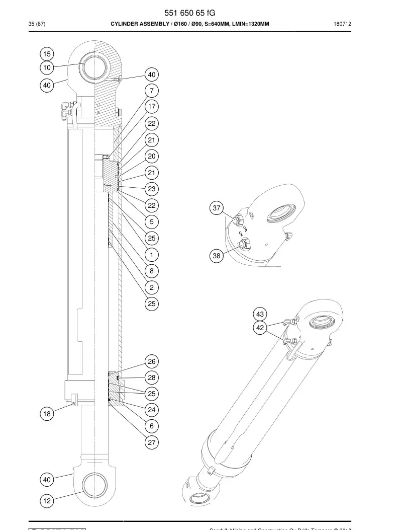 55165277 551 652 77 Seal kit - Sandvik Technical Drawing