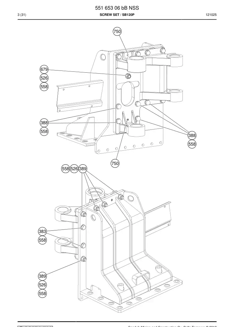 55165306c 551 653 06c Screw Kit - Sandvik Technical Drawing