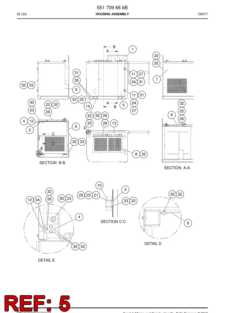 55165354 551 653 54 Door - Sandvik Technical Drawing