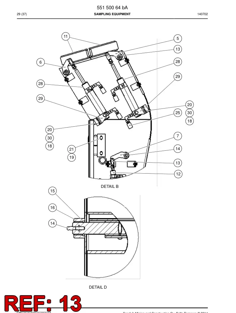 55165443 551 654 43 Yoke - Sandvik Technical Drawing