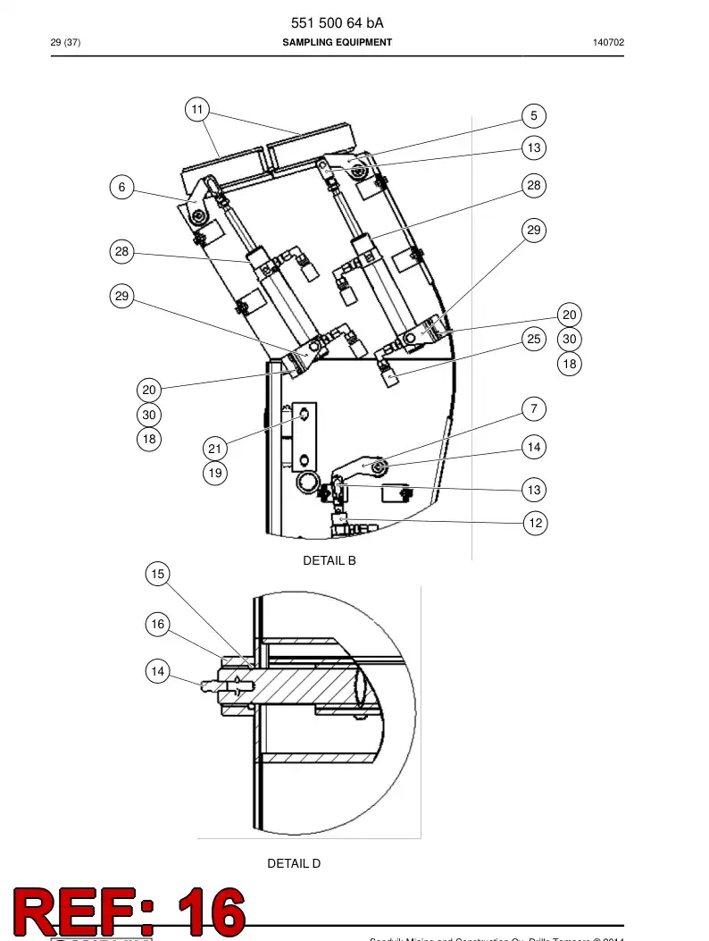 55165447a 551 654 47a Bearing, Plain - Sandvik Technical Drawing