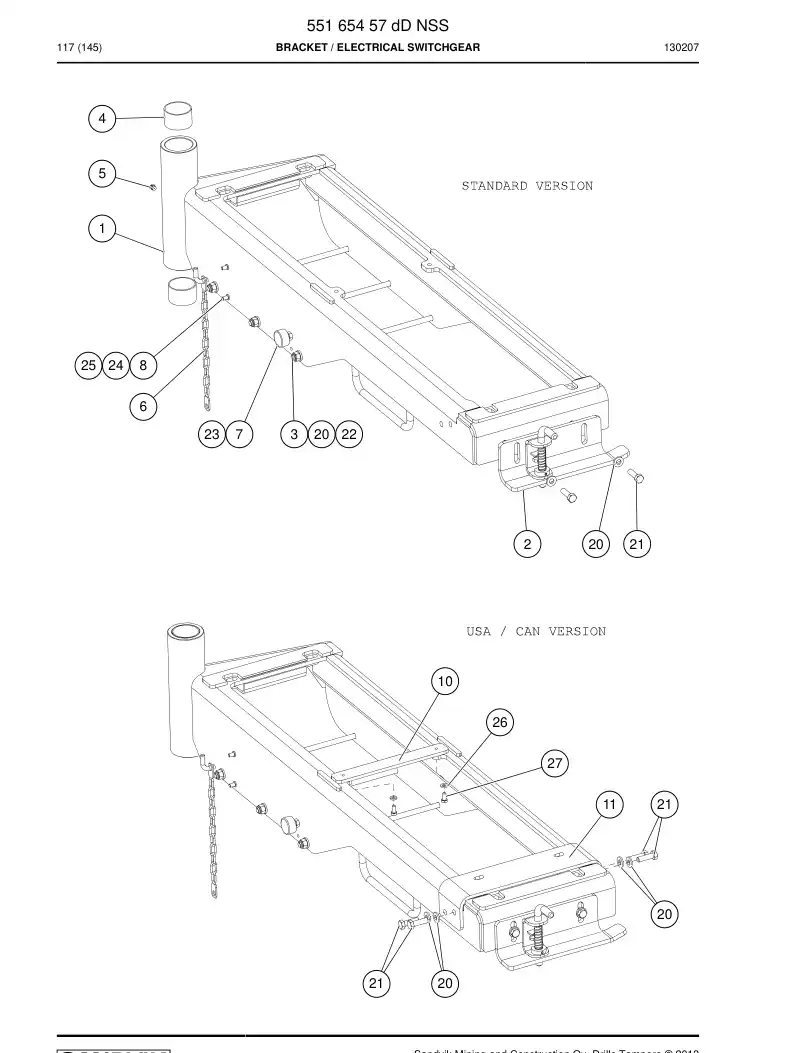 55165457d 551 654 57d Bracket - Sandvik Technical Drawing
