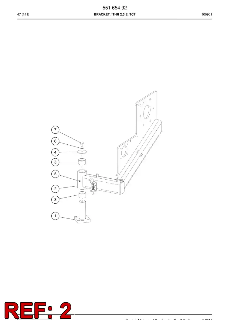 55165494 551 654 94 Bracket - Sandvik Technical Drawing