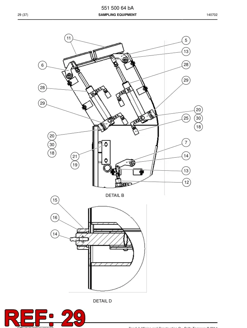 55165517a 551 655 17a Mounting piece - Sandvik Technical Drawing