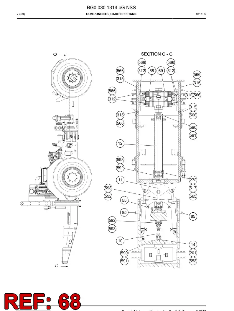 55165544 551 655 44 Guide, Hose - Sandvik Technical Drawing