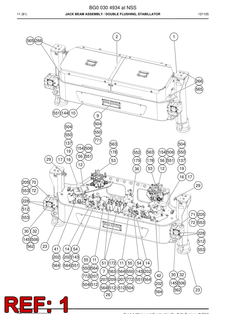 55165585 551 655 85 Beam, Jack - Sandvik Technical Drawing