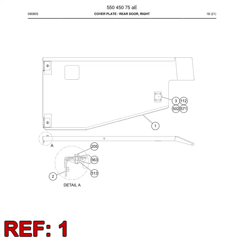 55165605 551 656 05 Cover plate - Sandvik Technical Drawing