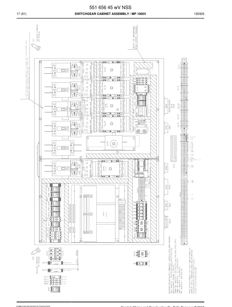 55165645w 551 656 45w Switchgear Cabinet Assembly - Sandvik Technical Drawing