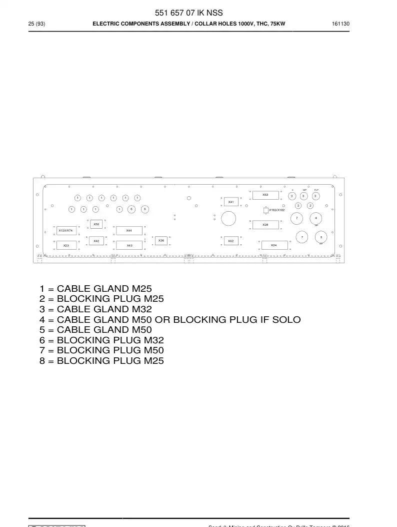 55165707l 551 657 07l Electric Components Assembly - Sandvik Technical Drawing