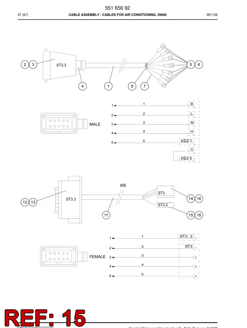 55165715 551 657 15 Connector - Sandvik Technical Drawing