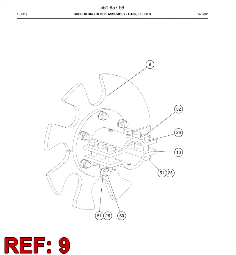 55165735 551 657 35 Plate - Sandvik Technical Drawing