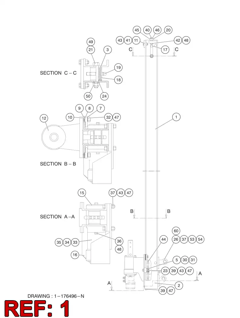 55165744 551 657 44 RAILS - Sandvik Technical Drawing