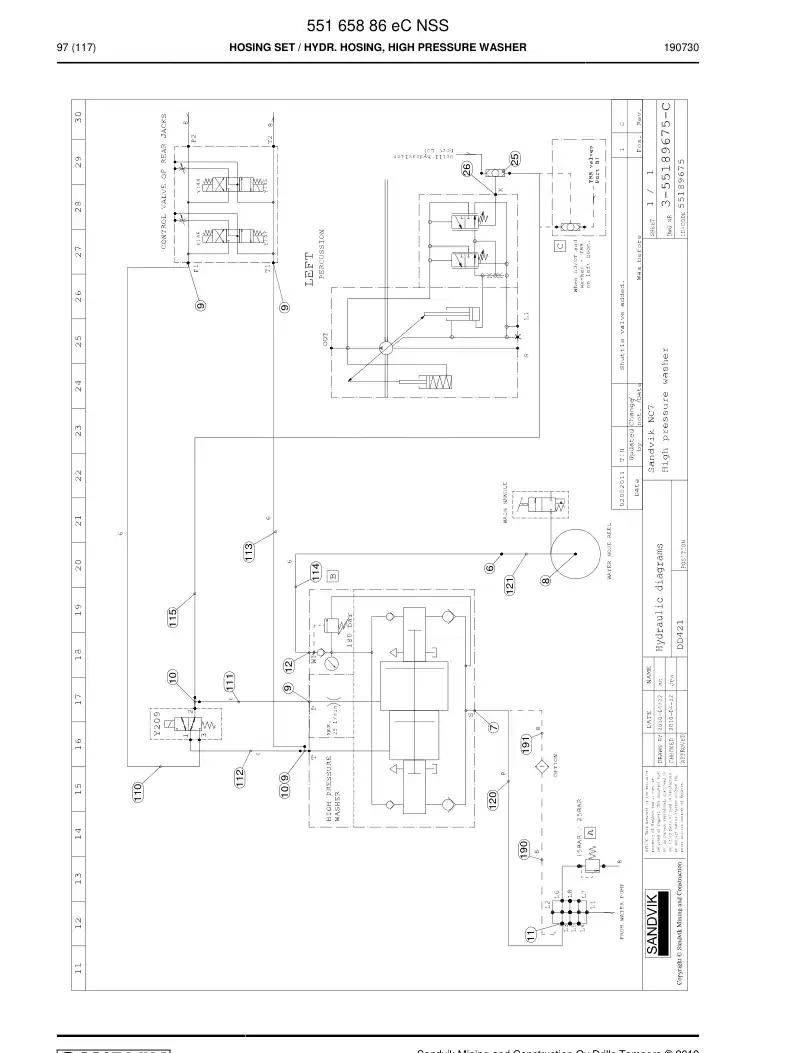 55165886e 551 658 86e Hosing Set - Sandvik Technical Drawing