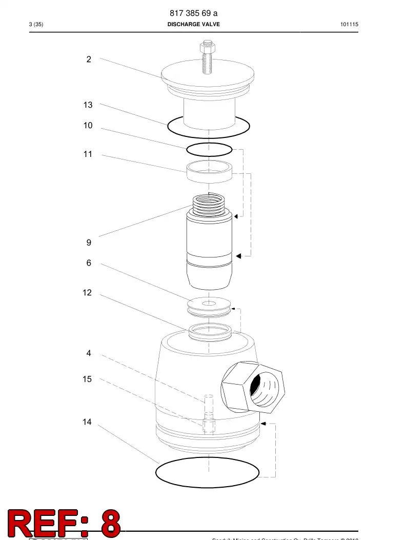 55166041 551 660 41 Lock nut - Sandvik Technical Drawing