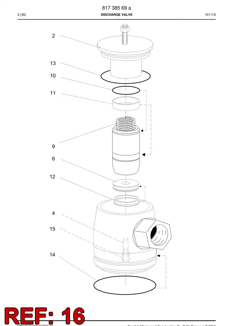 55166054 551 660 54 Gasket - Sandvik Technical Drawing