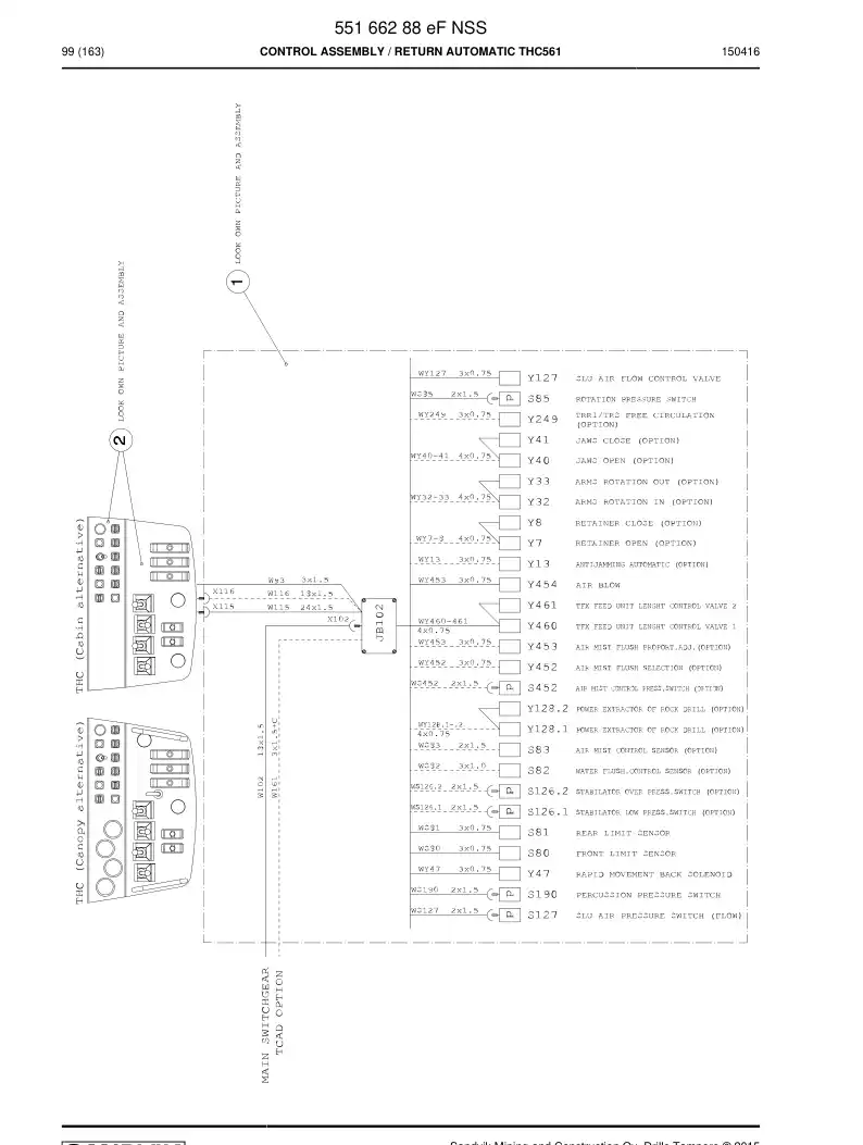 55166288e 551 662 88e Control Assembly - Sandvik Technical Drawing