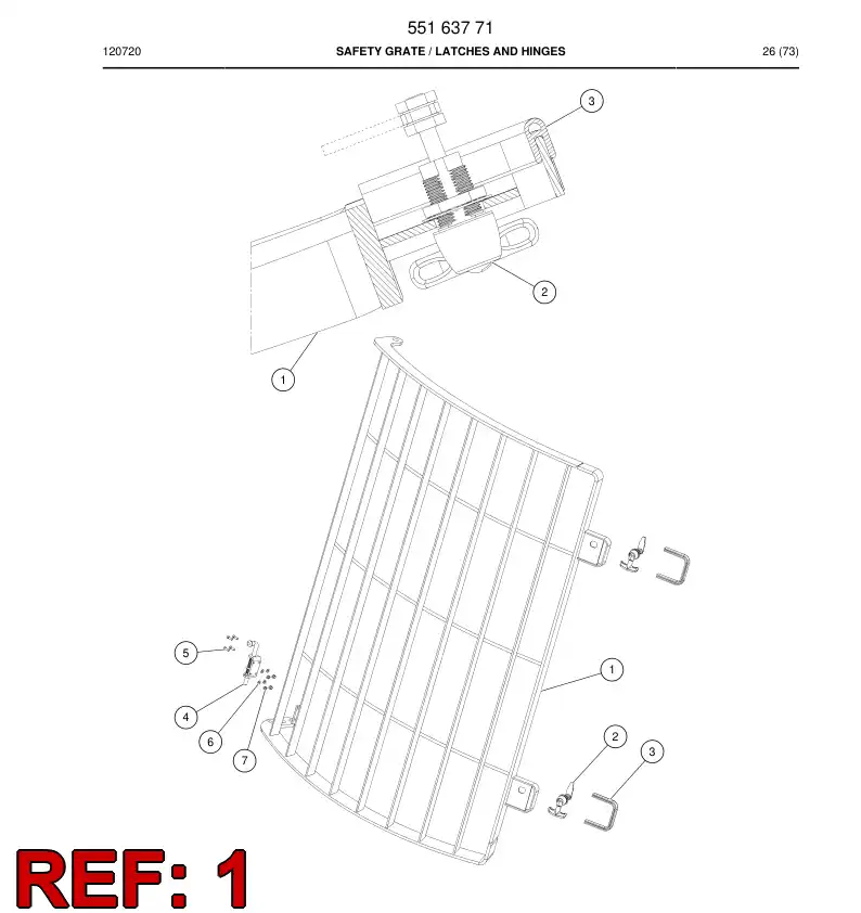 55166349 551 663 49 Safety Grate - Sandvik Technical Drawing