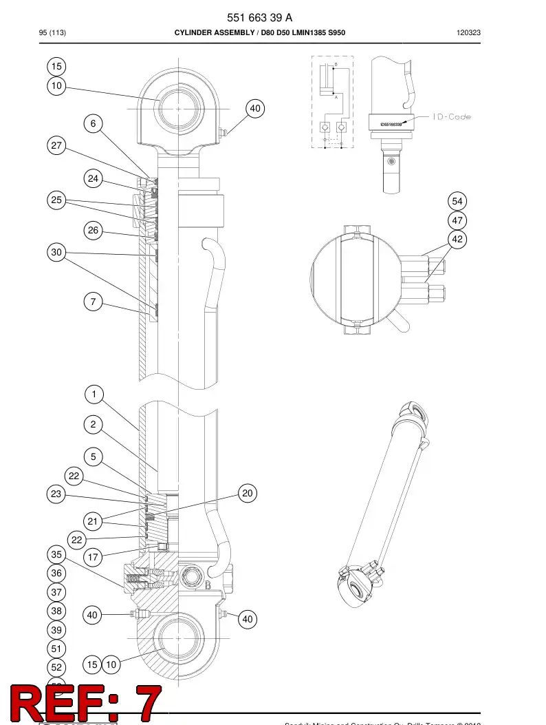 55166350 551 663 50 Bushing - Sandvik Technical Drawing