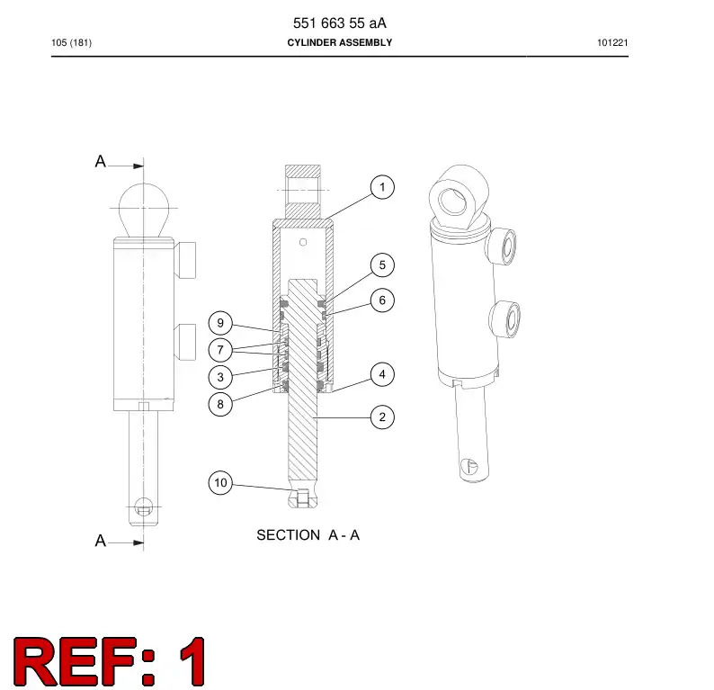 55166356 551 663 56 Cylinder tube - Sandvik Technical Drawing