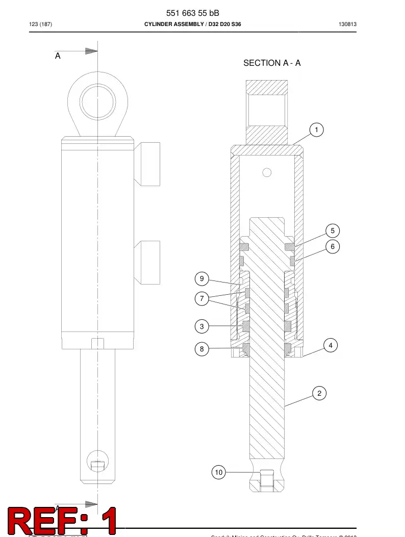 55166356a 551 663 56a Tube, Cylinder - Sandvik Technical Drawing