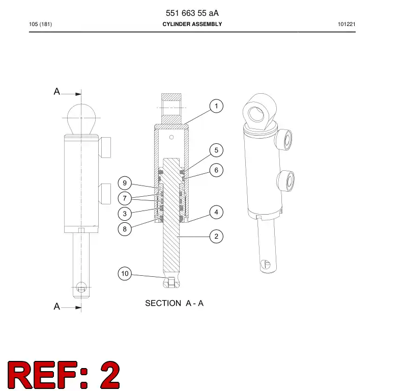 55166357 551 663 57 PISTON - Sandvik Technical Drawing