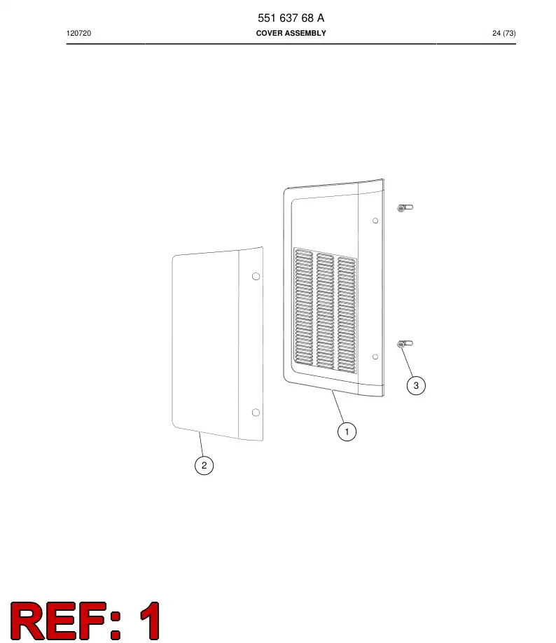 55166376 551 663 76 Plate, Cover - Sandvik Technical Drawing