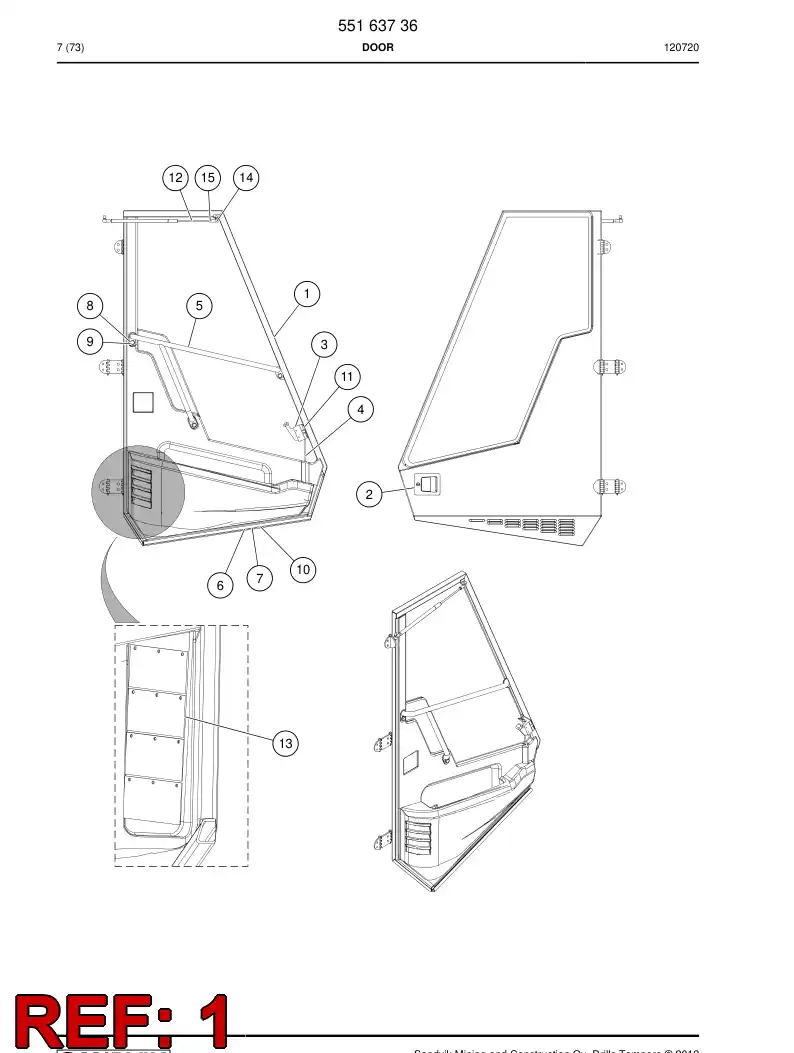 55166410 551 664 10 Door - Sandvik Technical Drawing