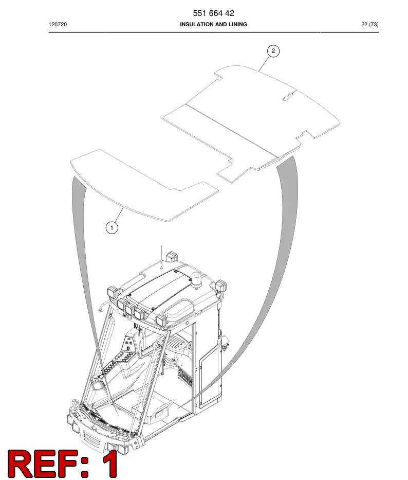55166440 551 664 40 Insulation and lining - Sandvik Technical Drawing