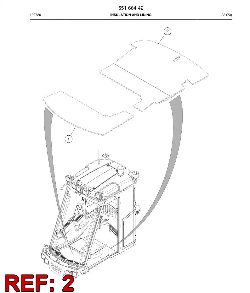 55166441 551 664 41 Insulation and lining - Sandvik Technical Drawing