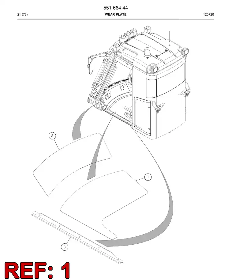 55166445 551 664 45 Plate, Wear - Sandvik Technical Drawing