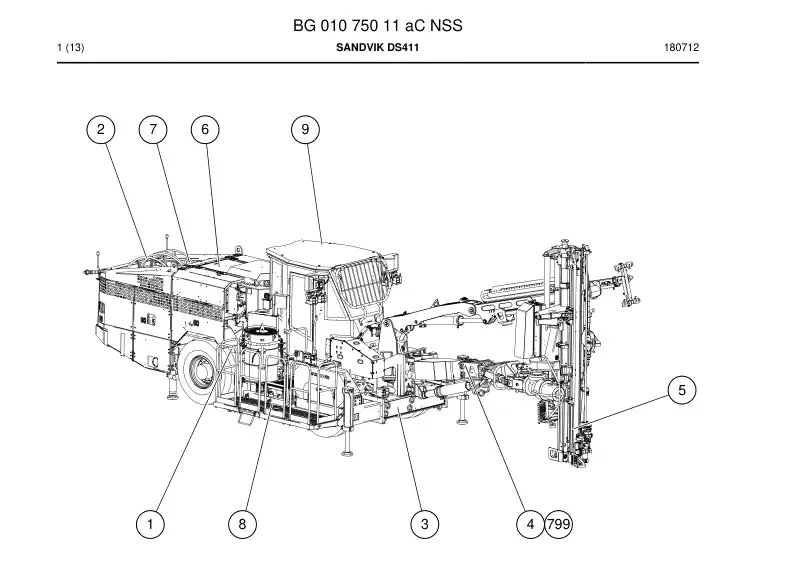 55166446 551 664 46 Frame - Sandvik Technical Drawing