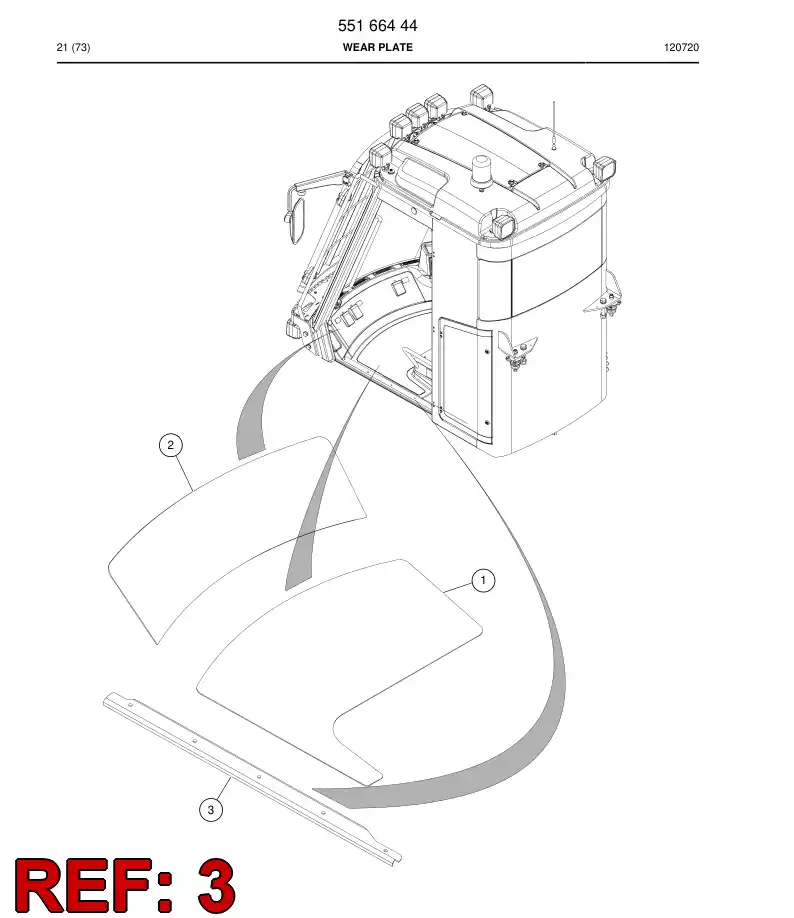55166447 551 664 47 Edging plate - Sandvik Technical Drawing