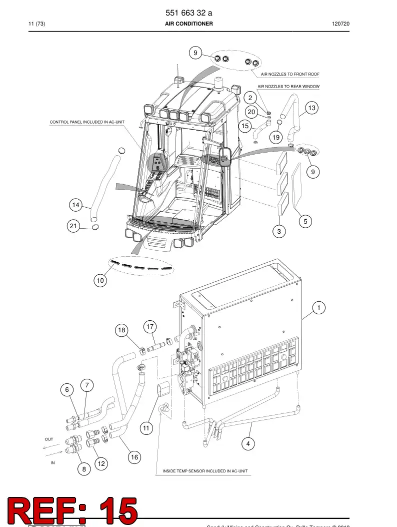 55166472 551 664 72 Hose - Sandvik Technical Drawing