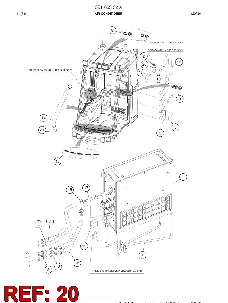 55166479 551 664 79 Clamp, Hose - Sandvik Technical Drawing