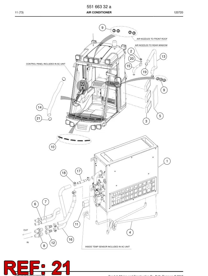 55166480 551 664 80 Clamp - Sandvik Technical Drawing