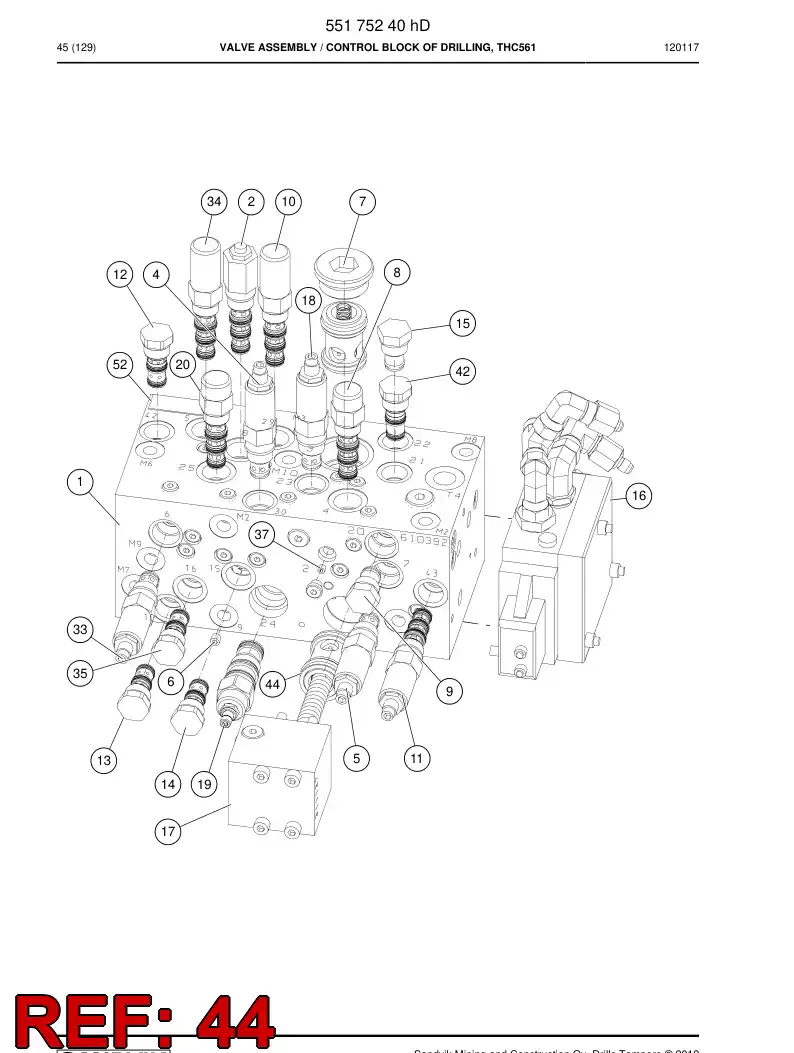 55166524b 551 665 24b Valve, Pressure Compensator - Sandvik Technical Drawing