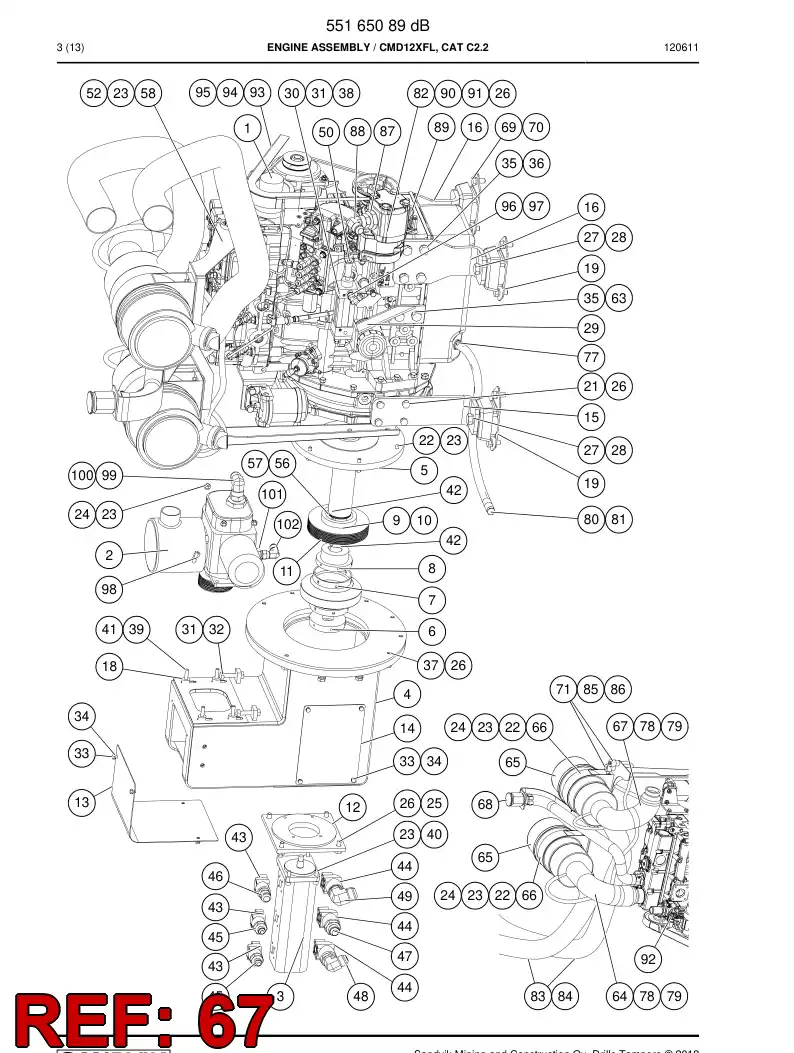 55166572 551 665 72 Hose - Sandvik Technical Drawing