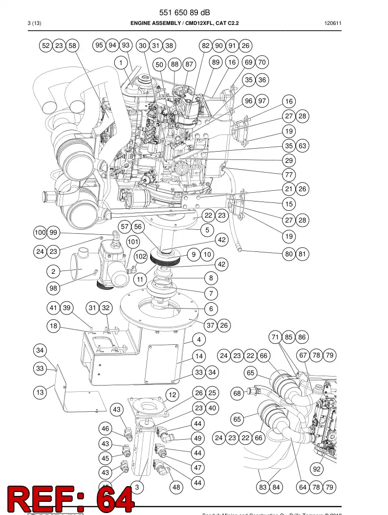 55166573 551 665 73 Hose - Sandvik Technical Drawing
