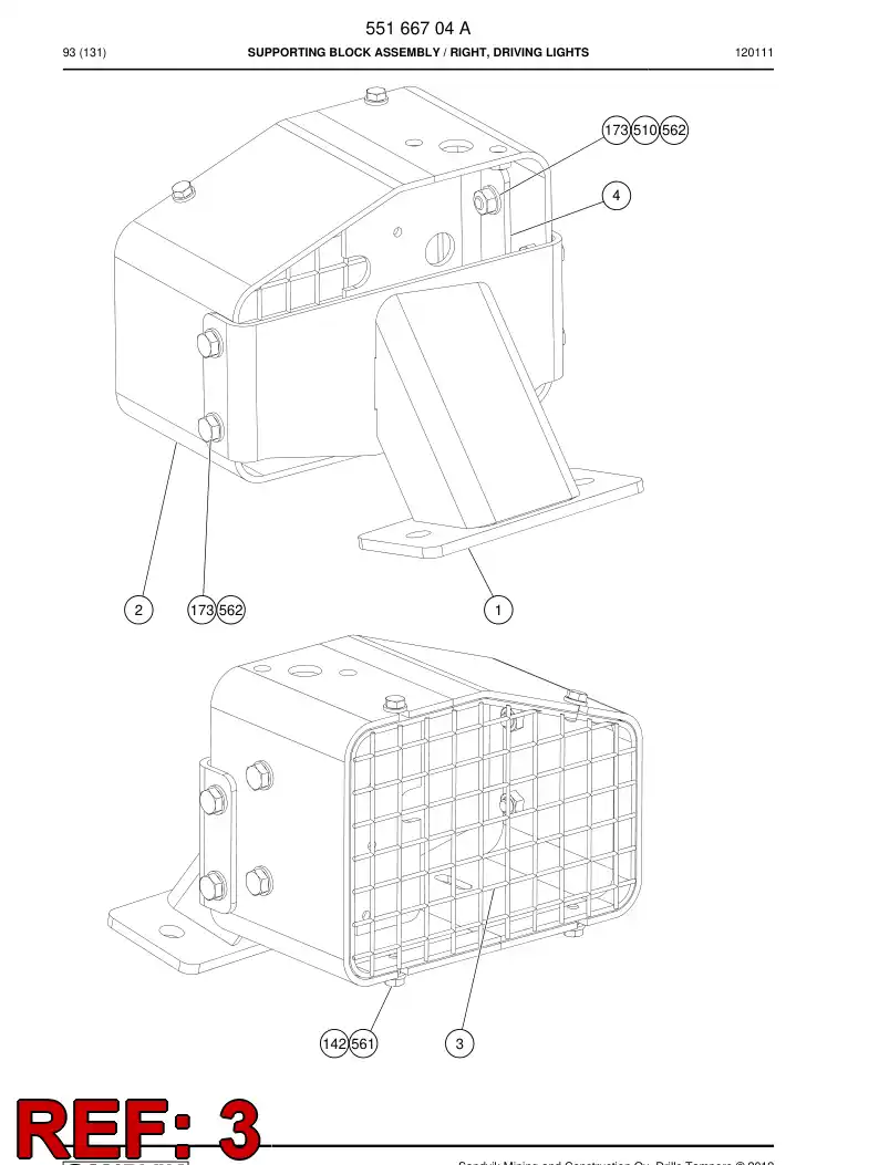 55166711 551 667 11 Guard - Sandvik Technical Drawing