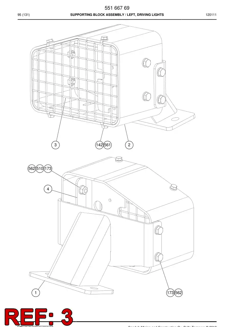 55166757 551 667 57 Guard - Sandvik Technical Drawing
