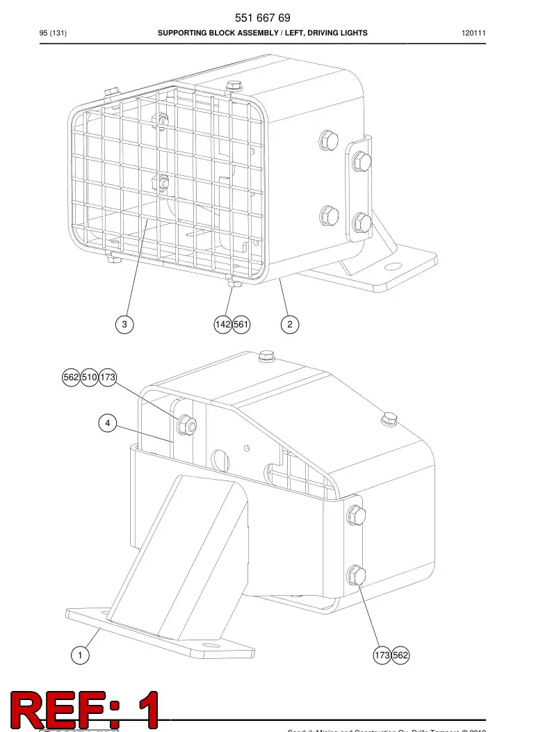 55166780 551 667 80 Supporting block - Sandvik Technical Drawing