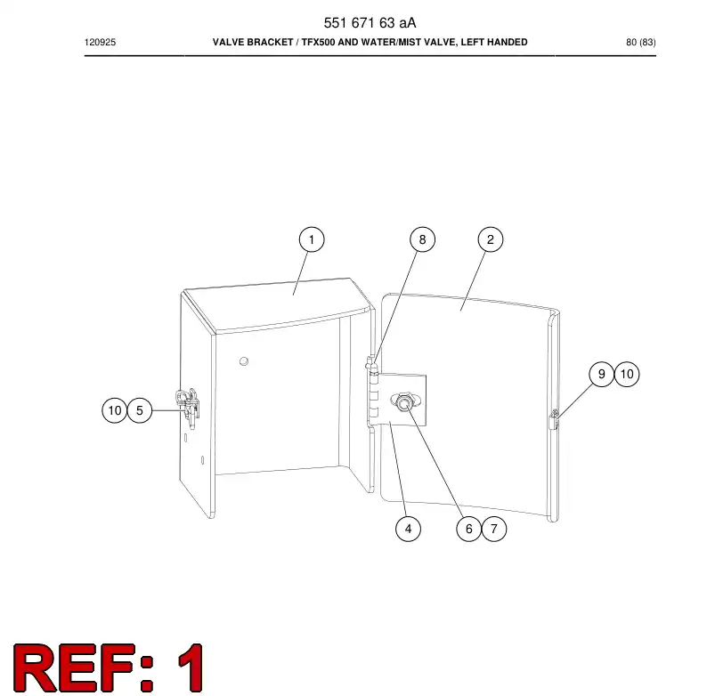 55166801 551 668 01 Plate - Sandvik Technical Drawing