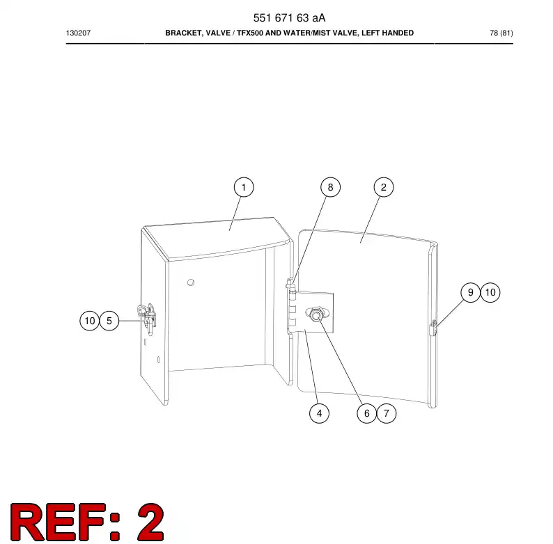 55166802a 551 668 02a Plate - Sandvik Technical Drawing